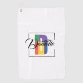 Stilvoll mit Monogramm Anfangsbuchstabe D weiß Golfhandtuch (Vorderseite)