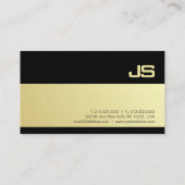 Stilvoll Mit Monogramm Black Gold Design Schlicht Visitenkarte (Rückseite)