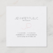 Stilvoll Mit Monogramm Design Trendy Luxury Quadratische Visitenkarte (Rückseite)