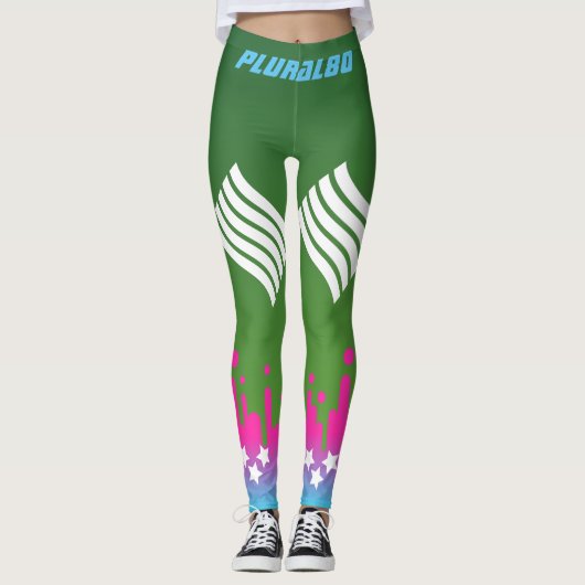 Stilvoll mit Monogramm rosa Farbverlauf Leggings (Vorderseite)