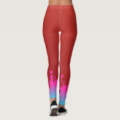 Stilvoll mit Monogramm rosa Farbverlauf trainieren Leggings (Rückseite)