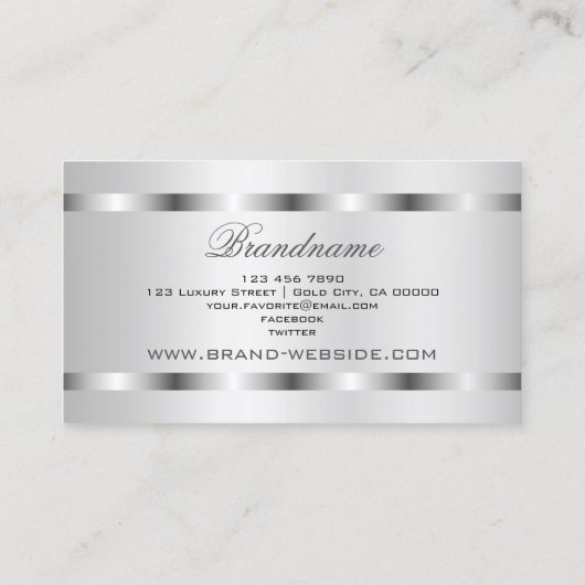 Stilvoll mit Silver Effect Berufliche Werbeaktion Visitenkarte (Rückseite)