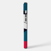 Stilvoll modern abstrakt geometrisch aquamarin, bl iPhone hülle (Linke Seite)