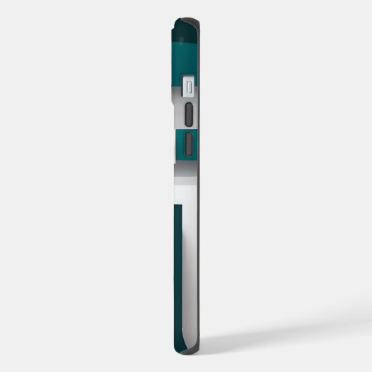 Stilvoll, modern, abstrakt, geometrisch, aquamarin iPhone hülle (Linke Seite)