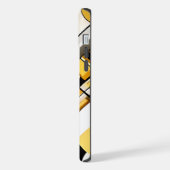 Stilvoll, modern abstrakt, geometrisch gelb und sc iPhone hülle (Linke Seite)