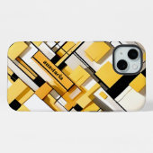 Stilvoll, modern abstrakt, geometrisch gelb und sc iPhone hülle (Rückseite (Horizontal))