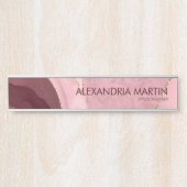 Stilvoll Modern Burgundy Pink Gold Glitzer Marmor Türschild (Vorderseite )