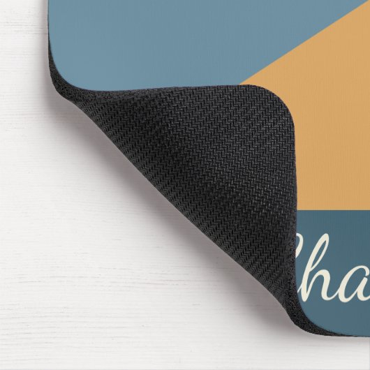 Stilvoll modern geometric Gold Blue Personalisiert Mousepad (Ecke)