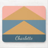 Stilvoll modern geometric Gold Blue Personalisiert Mousepad (Vorne)