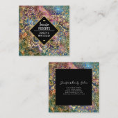 Stilvoll Modern Gold Mandala Elegant Quadratische Visitenkarte (Vorne/Hinten)