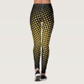 Stilvoll modern Gold Pixel Geometric Muster Schwar Leggings (Rückseite)