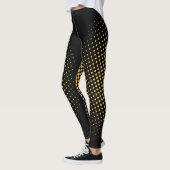 Stilvoll modern Gold Pixel Geometric Muster Schwar Leggings (Links)