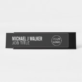 Stilvoll & modern - Jede Farbe - Berufliches Logo Schreibtischnamensplakette (Vorderseite )