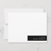 Stilvoll modern Minimal einfach Schwarz und Weiß Mitteilungskarte (Vorderseite)