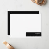 Stilvoll modern Minimal einfach Schwarz und Weiß Mitteilungskarte (Vorderseite/Rückseite Beispiel)