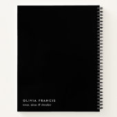 Stilvoll modern Minimal einfach Schwarz und Weiß Notizblock (Rückseite)