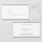 Stilvoll modern Minimal Schlicht Lila Weiß Cool Visitenkarte (Vorne/Hinten)