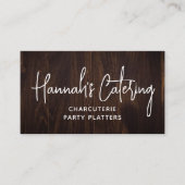 Stilvoll Modern Simple Wood Eleganter Script-Cater Visitenkarte (Vorderseite)