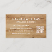 Stilvoll Modern Simple Wood Eleganter Script-Cater Visitenkarte (Rückseite)