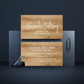 Stilvoll Modern Simple Wood Eleganter Script-Cater Visitenkarte