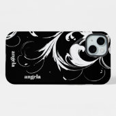 Stilvoll moderne abstrakte Wirbel in Schwarz iPhone Hülle (Rückseite (Horizontal))