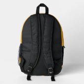 Stilvoll moderne Elegant Mustard & Black Gray Bedruckter Rucksack (Rückseite)