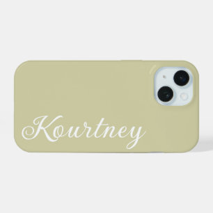 STILVOLL MODERNE ELEGANTE INDIVIDUELLE NAME BEIGE iPhone 15 HÜLLE