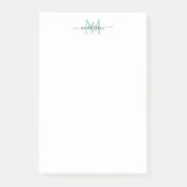 Stilvoll moderne Girly Script Monogram Aquamarin G Post-it Klebezettel (Vorderseite)