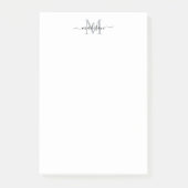 Stilvoll moderne Girly Script Monogram Black Gray Post-it Klebezettel (Vorderseite)