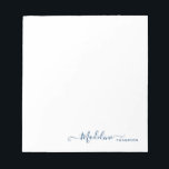 Stilvoll moderne Girly Script Navy Blue Notizblock<br><div class="desc">Stilvolle moderne Girly Script Navy Blue Notepad</div>