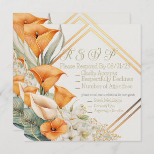 Stilvoll moderne Orange und Ivory Calla Lily UAWG Mitteilungskarte
