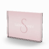 Stilvoll moderne rosa Monogramm Fotoblock (Rechts)