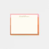 Stilvoll moderne, rosa orange Grenze Personalisier Post-it Klebezettel (Vorderseite)
