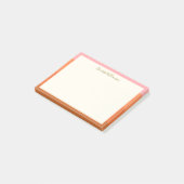 Stilvoll moderne, rosa orange Grenze Personalisier Post-it Klebezettel (angewinkelt)