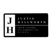 Stilvoll Moderne Rücksendeadresse Schwarz & Weiß (Vorne)