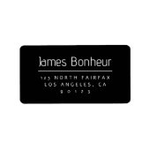 Stilvoll Moderne Rücksendeadresse Schwarz & Weiß Adressaufkleber (Vorne)