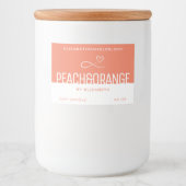 Stilvoll moderne, Schlichte Pfirsichkerze & Lebensmitteletikett (Vorderseite)