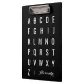Stilvoll moderne Schwarz-Weiß-Alphabete Klemmbrett (Links)