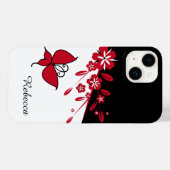 Stilvoll Moderne Schwarz-weiße Rote Schmetterlinge Case-Mate iPhone Hülle (Rückseite (Horizontal))