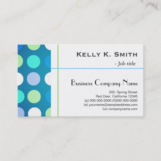 Stilvoll moderne, trendige, große blaue, grüne Pol Visitenkarte (Vorderseite)