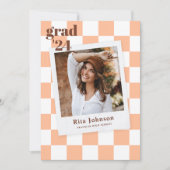 Stilvoll moderner Abschluss mit karierten Fotos Ankündigung (Vorderseite)