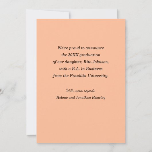 Stilvoll moderner Abschluss mit karierten Fotos Ankündigung (Rückseite)