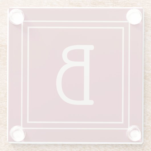 Stilvoll Moderner Anfangsbuchstabe Einfach Rot Glasuntersetzer (Rückseite)