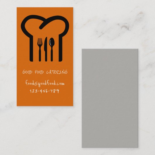 Stilvoll moderner angesagter Catering Feinschmecke Visitenkarte (Vorne/Hinten)