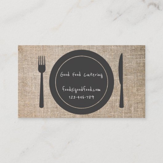 Stilvoll moderner angesagter Catering Feinschmecke Visitenkarte (Vorderseite)