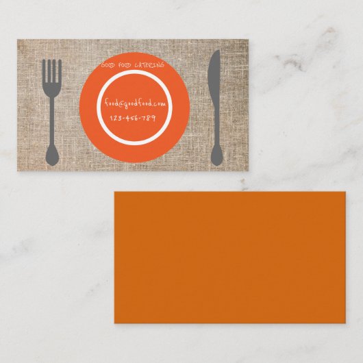Stilvoll moderner angesagter Catering Feinschmecke Visitenkarte (Vorne/Hinten)
