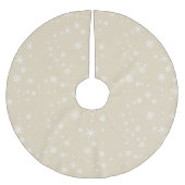 Stilvoll Moderner Beige Snowflake Weihnachtsfeiert Polyester Weihnachtsbaumdecke (Vorderseite)