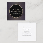 Stilvoll moderner Beruflicher Holzdesigner Quadratische Visitenkarte (Vorne/Hinten)