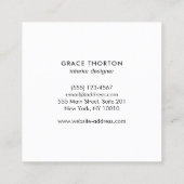 Stilvoll moderner Beruflicher Holzdesigner Quadratische Visitenkarte (Rückseite)