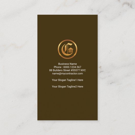 Stilvoll moderner Beruflicher Zuhause-Builder Visitenkarte (Rückseite)